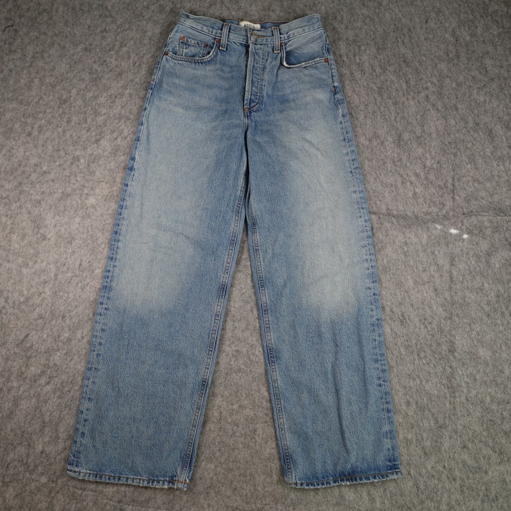 AGOLDE Jeans Women 23 Blue Low Slung Baggy Wide Leg Denim